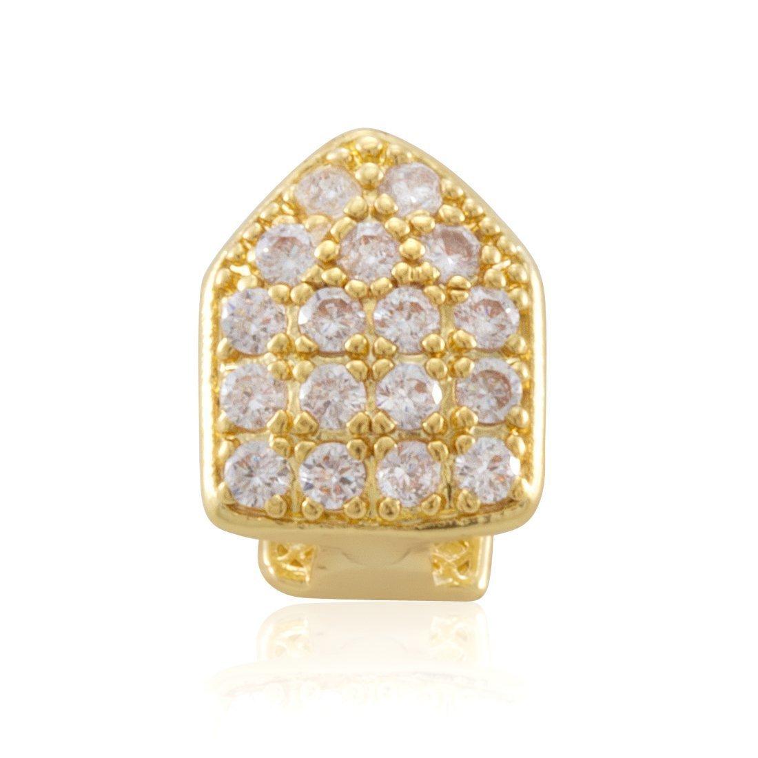 King Ice Iced Single-Tooth Cap Grillz - Gold - GOLD